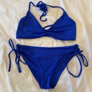 BLUE HALTER BIKINI!!!!! SIZE XS/S